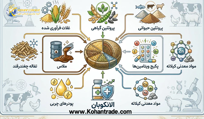 کالبدشکافی علمی ترکیبات موجود در کنسانتره خوراک دام