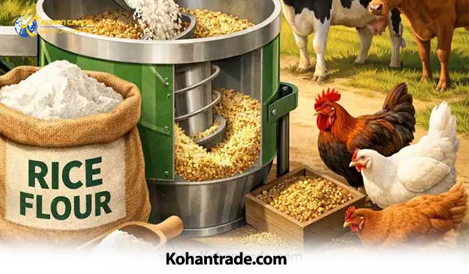 آرد برنج در جیره دام و طیور؛ بررسی ارزش غذایی محصولی ناشناخته