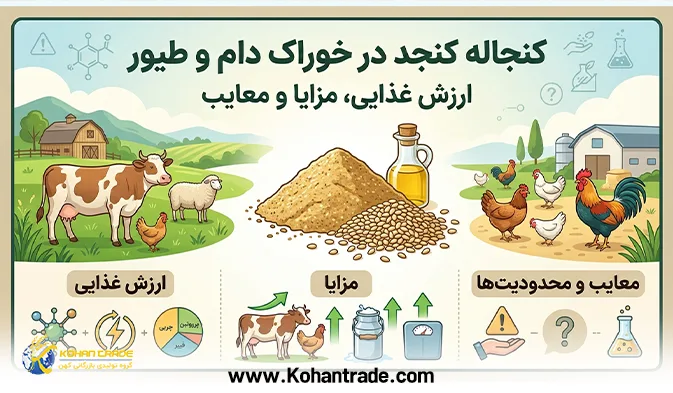 کنجاله کنجد در خوراک دام و طیور: ارزش غذایی، مزایا و معایب