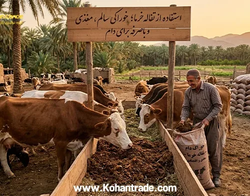 مزایا تفاله خرما برای خوراک دام + ارزش غذایی و کاهش هزینه جیره