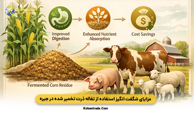 مزایای شگفت انگیز استفاده از تفاله ذرت تخمیر شده در جیره