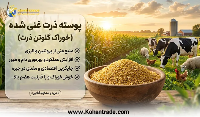 پوسته ذرت غنی شده ( خوراک گلوتن ذرت )