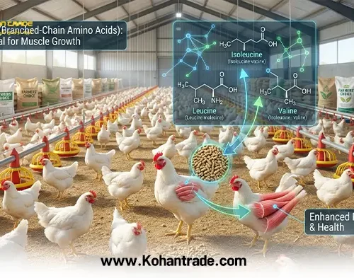 نقش آمینواسیدهای شاخه‌دار (BCAA) در پرورش طیور گوشتی