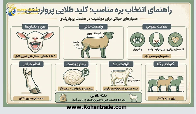 ویژگی های بره مناسب پرواربندی + راهنمای خرید بره سالم
