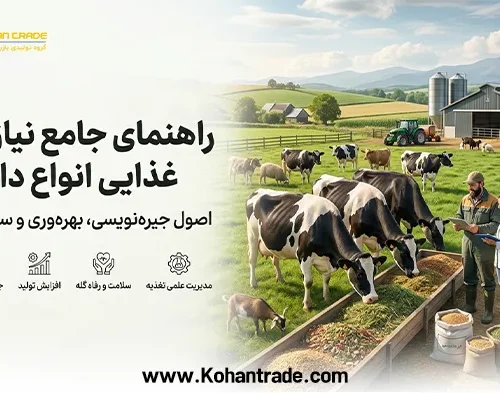 راهنمای جامع نیازهای غذایی انواع دام؛ اصول جیره نویسی، بهره وری و سلامت گله